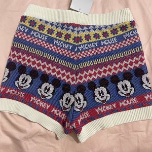 Zara disney mickey mouse fairisle jacquard knit micro
